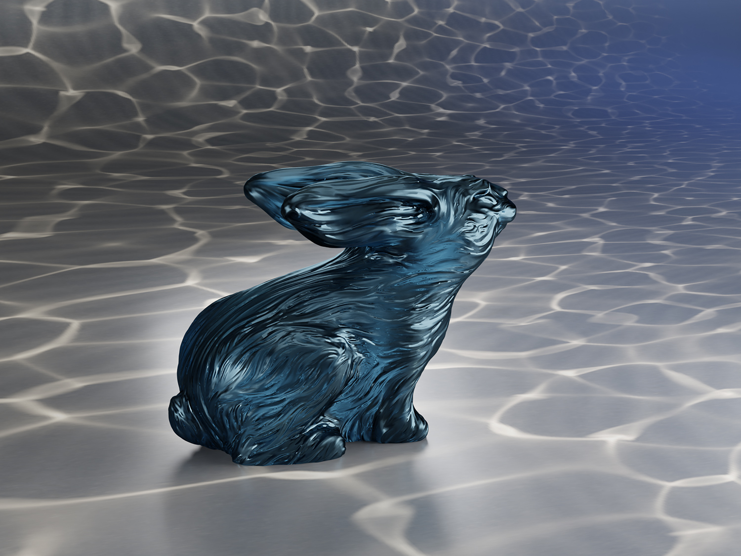 Rabbit Figurine. Conceptual Sculpture of the mystical Water Rabbit as a